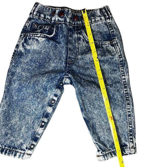 Vintage Little Levi's acid wash denim pull on jeans size 12 months made in USA - Picture 4 of 10